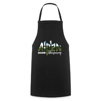 Alpenüberquerung Alpen Überquerung 2025 Wandern - Kochschürze - Schwarz - Vorne - AI Model Male 185 dark (185cm)