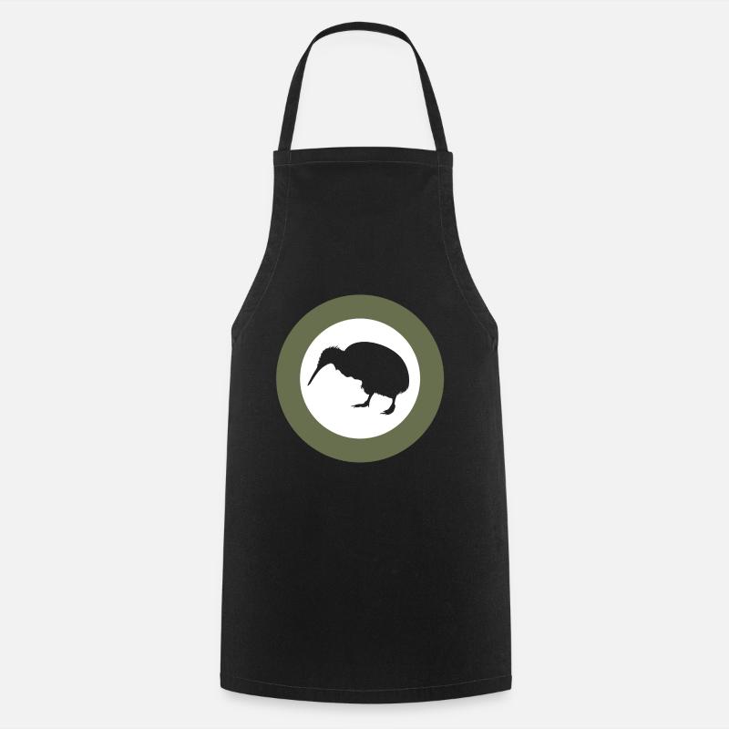 Retro Kiwi - Kochschürze - Schwarz