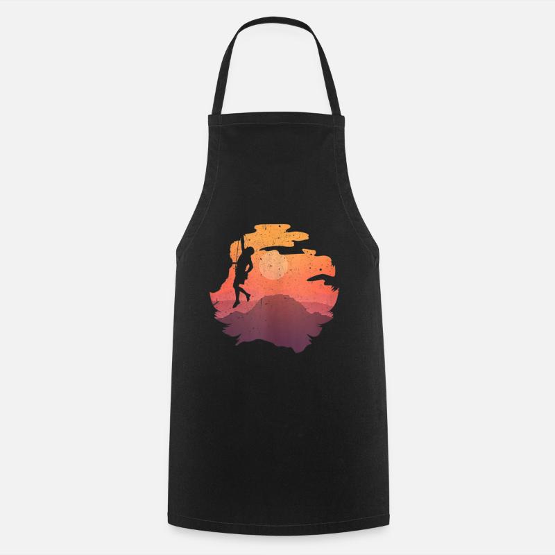 Climbing rock climbing climber - Cooking Apron - black
