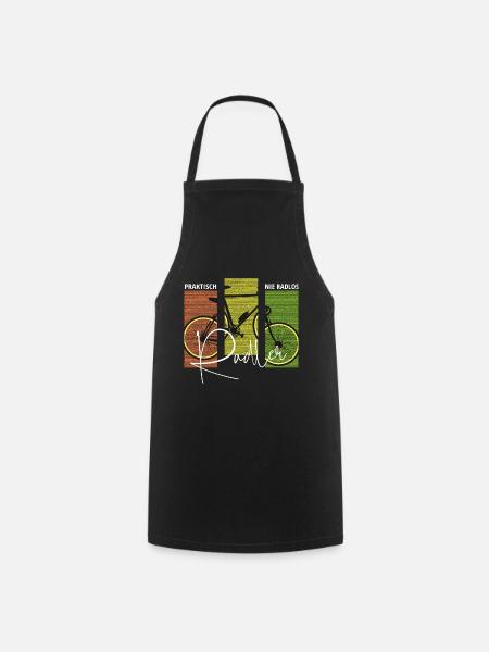 praktisch nie radlos Radlershirt Radler Spruch Rad - Kochschürze - Schwarz