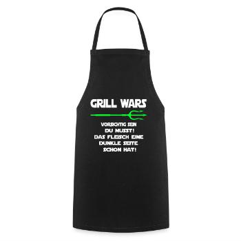 Grill Wars dunkle Seite Grillst - Kochschürze - Schwarz - Vorne - AI Model Male 185 dark (185cm)