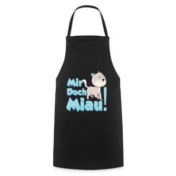Mir Doch Miau - Katzen - Kochschürze - Schwarz - Vorne - AI Model Male 185 dark (185cm)