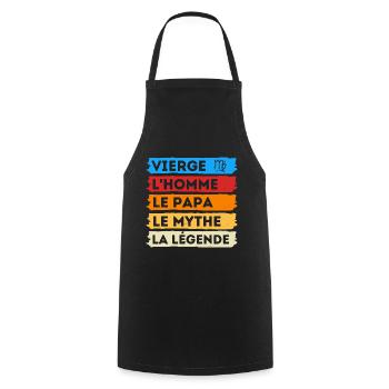 Vierge l' homme le papa cadeau signe astrologique - Tablier de cuisine - noir - Devant - AI Model Male 185 dark (185cm)