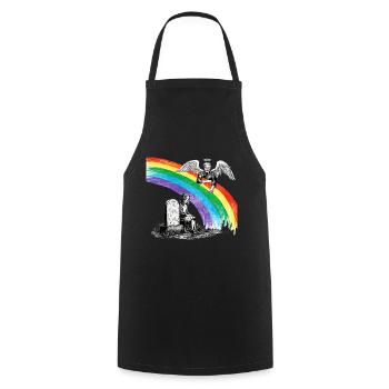 Fille papa Ange en deuil - Tablier de cuisine - noir - Devant - AI Model Male 185 dark (185cm)