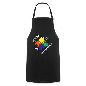 L'autisme est ma blague de superpuissance - Tablier de cuisine - noir - Devant - AI Model Male 185 dark (185cm)