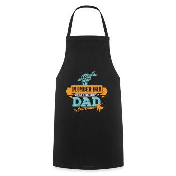 Klempner Vater Papa cooler - Kochschürze - Schwarz - Vorne - AI Model Male 185 dark (185cm)