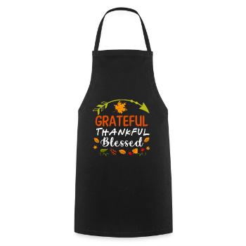 Greatful Thankful Blessed t-shirt - Kochschürze - Schwarz - Vorne - AI Model Male 185 dark (185cm)