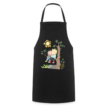 gros amour cher couple cadeau chemise - Tablier de cuisine - noir - Devant - AI Model Male 185 dark (185cm)