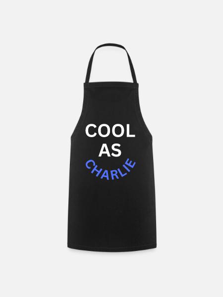 Cool as Charlie Name - Cooking Apron - black