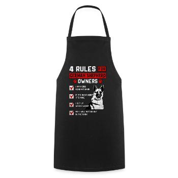 4 Rules for German Shepherd Owners - Cooking Apron - black - Front - AI Model Male 185 dark (185cm)