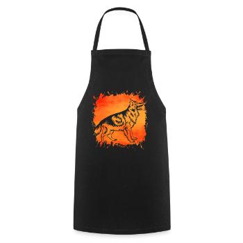 German Shepherd - Cooking Apron - black - Front - AI Model Male 185 dark (185cm)