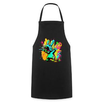 Lapin cool - Tablier de cuisine - noir - Devant - AI Model Male 185 dark (185cm)