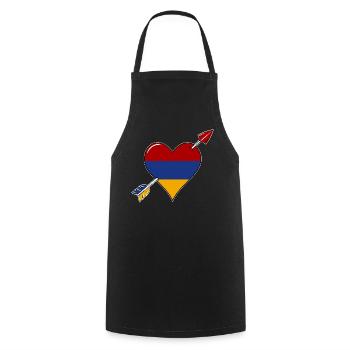 Armenia flag heart in love - Cooking Apron - black - Front - AI Model Male 185 dark (185cm)