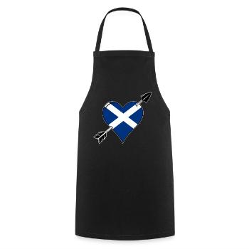 Scotland Flag Heart Love - Cooking Apron - black - Front - AI Model Male 185 dark (185cm)