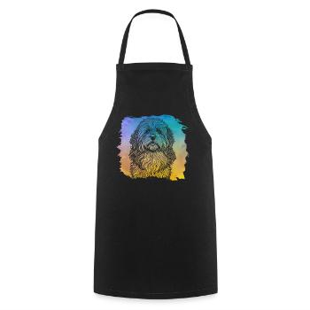 Havanais rétro - Tablier de cuisine - noir - Devant - AI Model Male 185 dark (185cm)