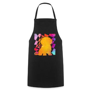 Havanais rétro - Tablier de cuisine - noir - Devant - AI Model Male 185 dark (185cm)