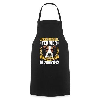 Jack Russell Terrier, le maître des Zoomies - Tablier de cuisine - noir - Devant - AI Model Male 185 dark (185cm)