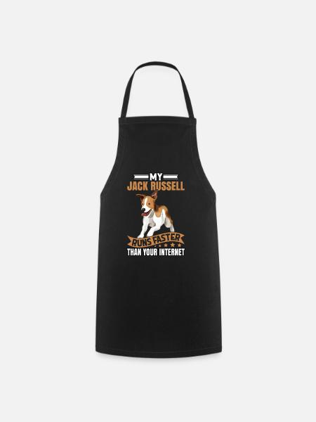 My Jack Russell runs faster than your Internet - Kochschürze - Schwarz