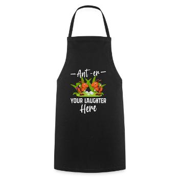 Ant-euh votre rire ici - Tablier de cuisine - noir - Devant - AI Model Male 185 dark (185cm)