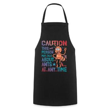 Attention la personne peut parler de fourmis à tout moment - Tablier de cuisine - noir - Devant - AI Model Male 185 dark (185cm)