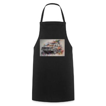 Voiture old school - Tablier de cuisine - noir - Devant - AI Model Male 185 dark (185cm)