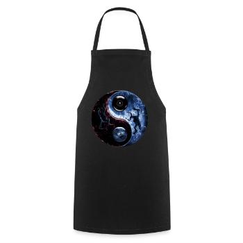 Yin Yang - Kochschürze - Schwarz - Vorne - AI Model Male 185 dark (185cm)