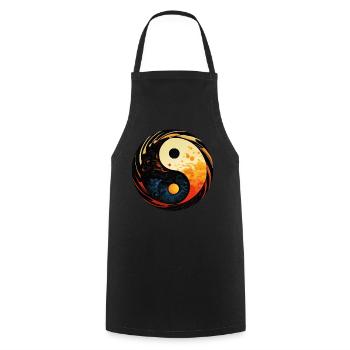 Yin Yang - Kochschürze - Schwarz - Vorne - AI Model Male 185 dark (185cm)