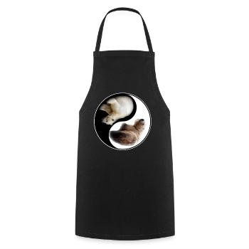 Yin Yang Bär - Kochschürze - Schwarz - Vorne - AI Model Male 185 dark (185cm)