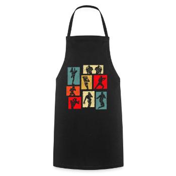 Muay Thaï - Tablier de cuisine - noir - Devant - AI Model Male 185 dark (185cm)