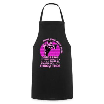 Certaines filles veulent être des princesses, je veux juste être - Tablier de cuisine - noir - Devant - AI Model Male 185 dark (185cm)
