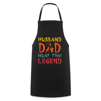 Mari Papa Muay Thai Légende - Tablier de cuisine - noir - Devant - AI Model Male 185 dark (185cm)