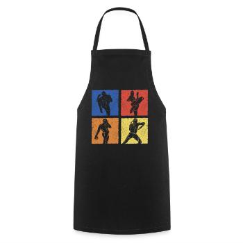 Muay Thai - Cooking Apron - black - Front - AI Model Male 185 dark (185cm)