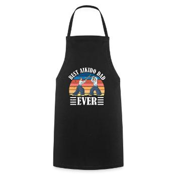 Meilleur papa d’aïkido de tous les temps - Tablier de cuisine - noir - Devant - AI Model Male 185 dark (185cm)