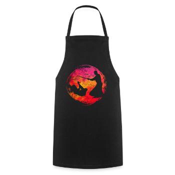 Aikido - Kochschürze - Schwarz - Vorne - AI Model Male 185 dark (185cm)