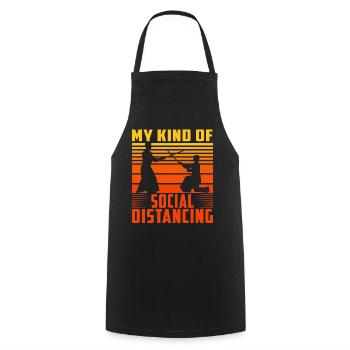 Mon type de distanciation sociale - Tablier de cuisine - noir - Devant - AI Model Male 185 dark (185cm)