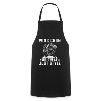 Wing Chun no sweat just style - Cooking Apron - black - Front - AI Model Male 185 dark (185cm)