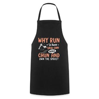 Why run when you can wing chun and own the space? - Cooking Apron - black - Front - AI Model Male 185 dark (185cm)