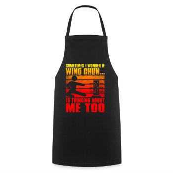 Sometimes I wonder if Wing Chun is thinking about - Cooking Apron - black - Front - AI Model Male 185 dark (185cm)