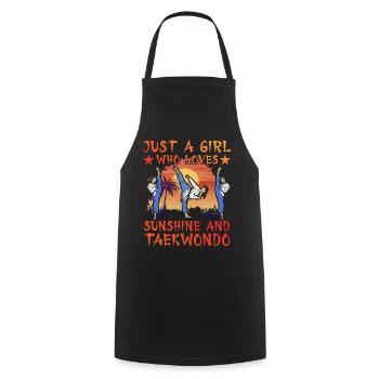 Juste une fille qui aime le soleil et le taekwondo - Tablier de cuisine - noir - Devant - AI Model Male 185 dark (185cm)