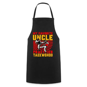 Mein Lieblingsonkel trainiert Taekwondo - Kochschürze - Schwarz - Vorne - AI Model Male 185 dark (185cm)