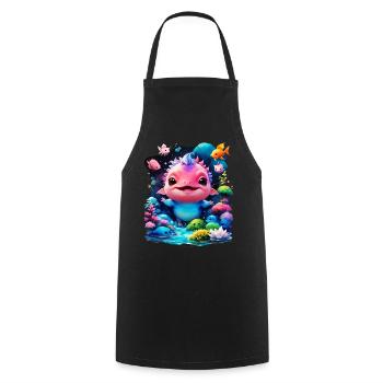 Axolotl - Kochschürze - Schwarz - Vorne - AI Model Male 185 dark (185cm)