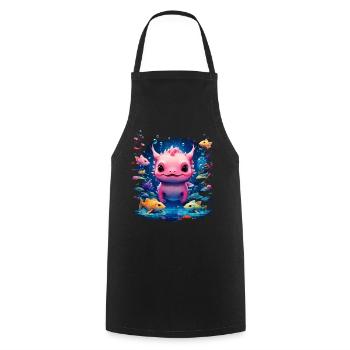Axolotl - Kochschürze - Schwarz - Vorne - AI Model Male 185 dark (185cm)