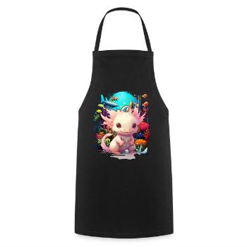 Axolotl - Kochschürze - Schwarz - Vorne - AI Model Male 185 dark (185cm)