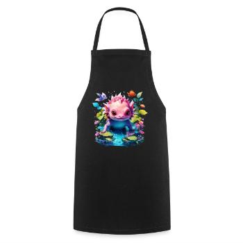 Axolotl - Kochschürze - Schwarz - Vorne - AI Model Male 185 dark (185cm)