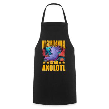 Mon animal spirituel est un axolotl - Tablier de cuisine - noir - Devant - AI Model Male 185 dark (185cm)