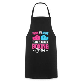 Pink oder Blau, willkommen in der Boxcrew - Kochschürze - Schwarz - Vorne - AI Model Male 185 dark (185cm)