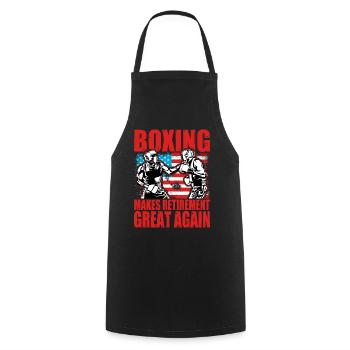 Boxing makes retirement great again - Cooking Apron - black - Front - AI Model Male 185 dark (185cm)
