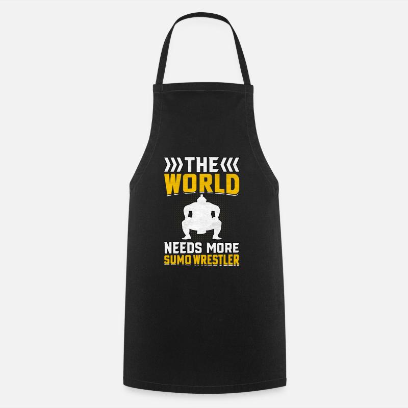 The World needs more Sumo Wrestler - Cooking Apron - black