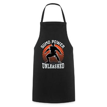 Sumo Power unleashed - Cooking Apron - black - Front - AI Model Male 185 dark (185cm)