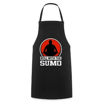 Roll with the Sumo - Cooking Apron - black - Front - AI Model Male 185 dark (185cm)